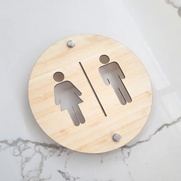 Toilet sign- wood