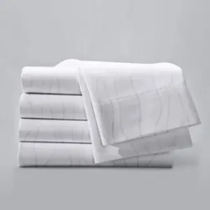 Wave design White Linen Set 400tc