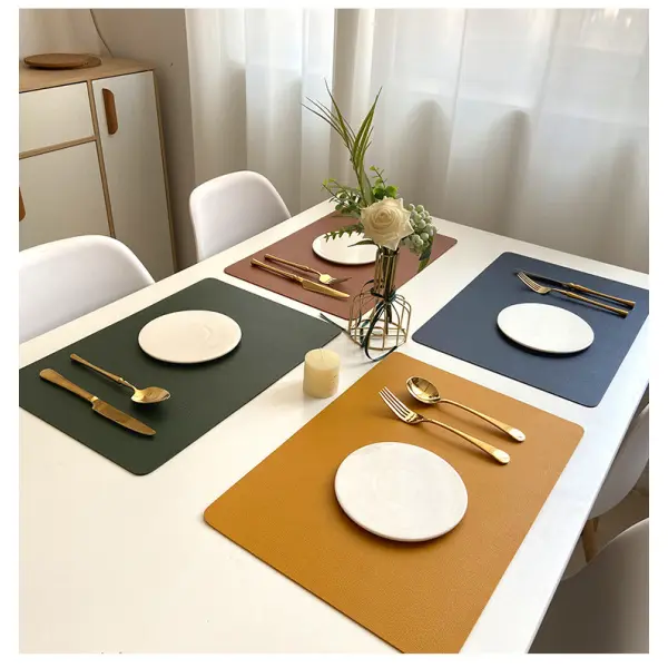 Table Mat-Pu leather-rectangular