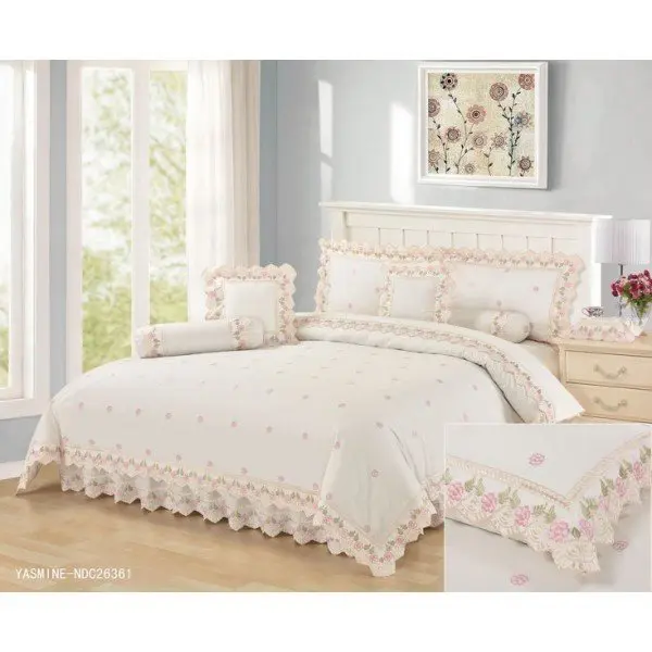 Comforter Set EMB 11pc Cream